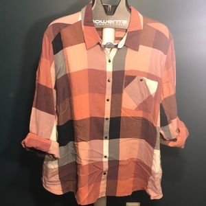 Plaid button-down